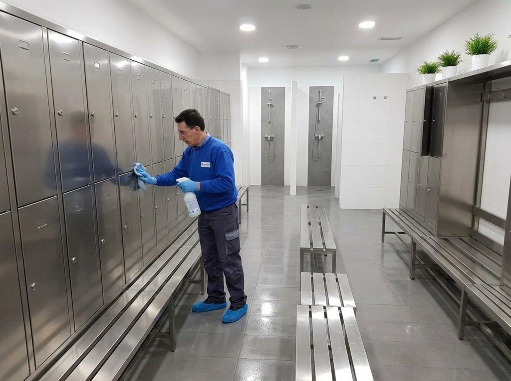 Foto 1 Vestuarios y pistas listos para el uso diario con una limpieza de recintos deportivos en A Coruña